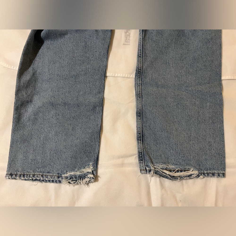 Women’s straight leg agolde blue jeans size 30 distressed 90s cut 56054 - Picture 8 of 14